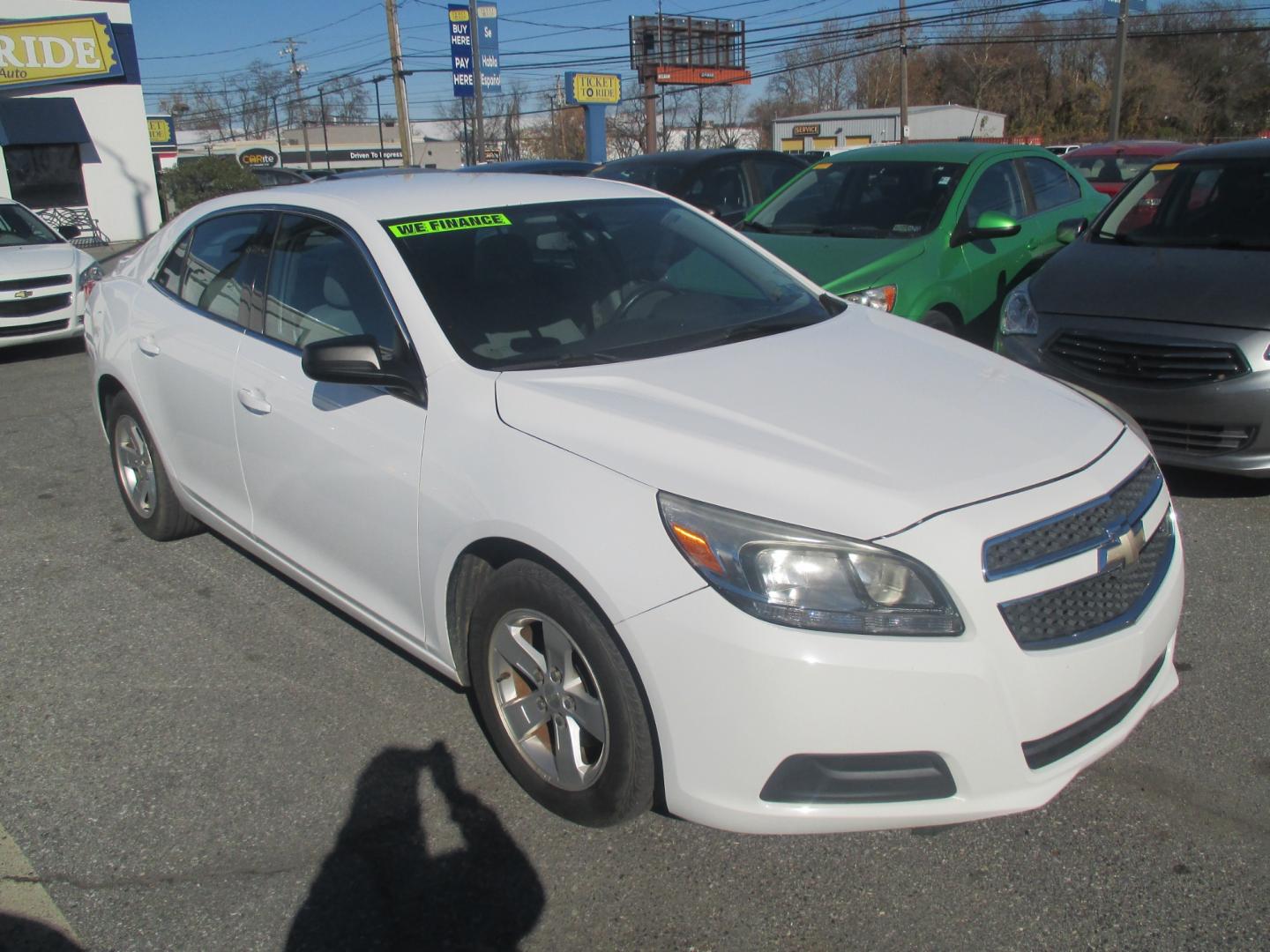 2013 WHITE Chevrolet Malibu LS (1G11B5SA4DF) with an 2.5L L4 DOHC 16V engine, 6-Speed Automatic transmission, located at 1254 Manheim Pike, Lancaster, PA, 17601, (717) 393-9133, 40.062870, -76.323273 - Photo#2